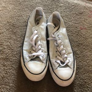 Sparkly Silver Converse